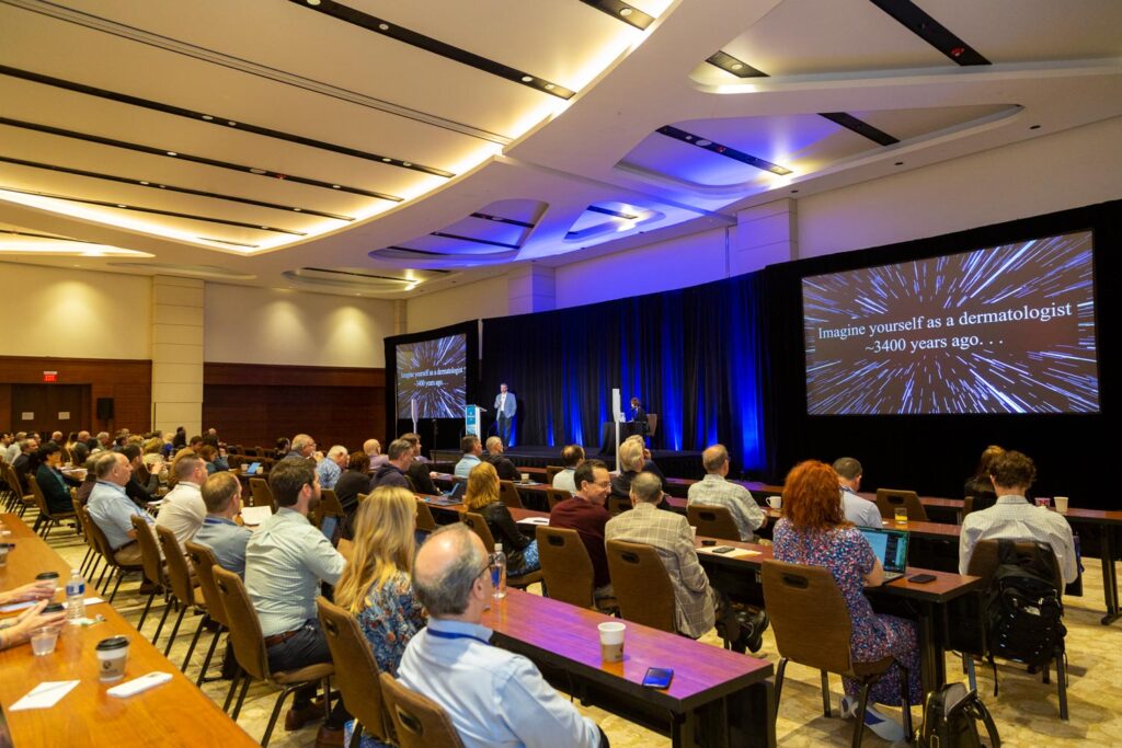 Expert speakers make presentations on current-day topics at the DF Clinical Symposium