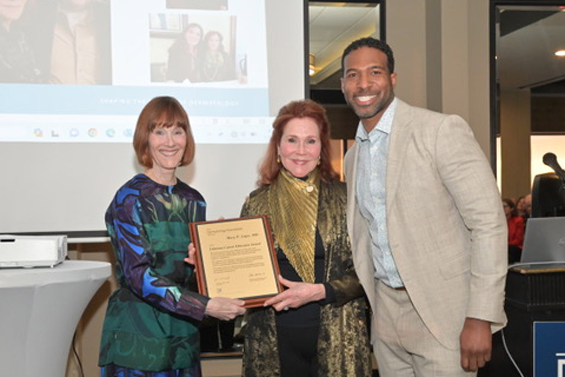 Dr. Janet Fairley with Dr. Mary Lupo, recipient of the 2024 DF Lifetime Educator Award, and Dr. Kafele Hodari, who introduced her during the awards ceremony.