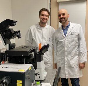Two doctors in white lab coats.